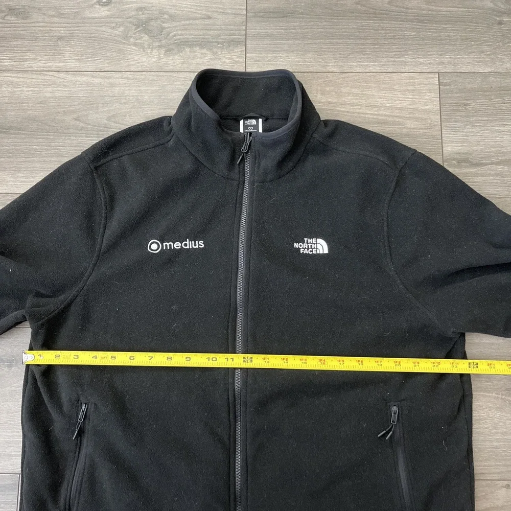 The North Face Mens XL Full Zip Fleece Sweater Black Branded